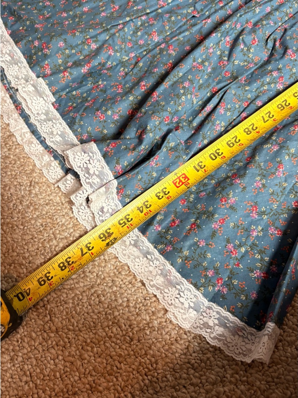 Vintage Gunne Sax by Jessica Blue Floral Corset Lace-Up Prairie Dress German - Picture 8 of 9